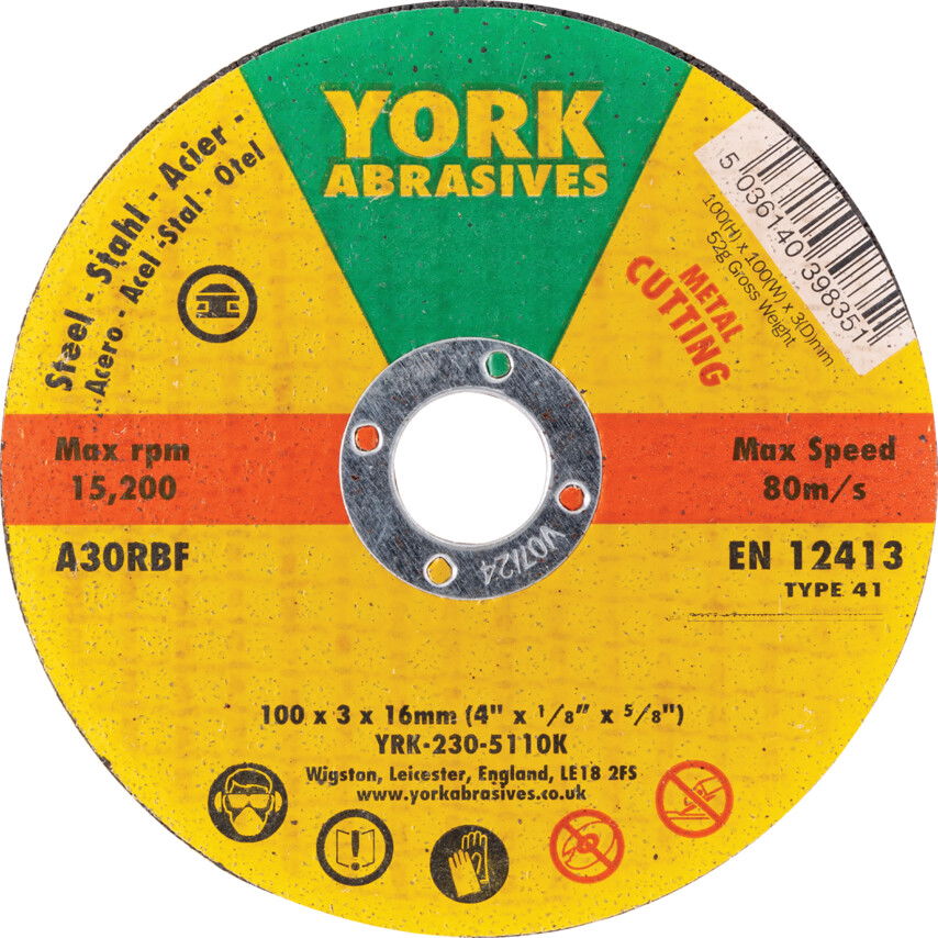 York 100X3X16  A30RBF LAPOS VÁGÓKORONG T41 termék fő termékképe