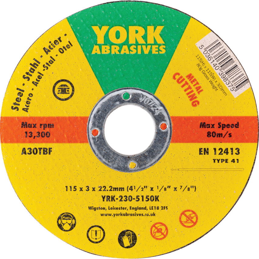 York 115X3X22.23  A30TBF LAPOS VÁGÓKORONG T41 termék fő termékképe