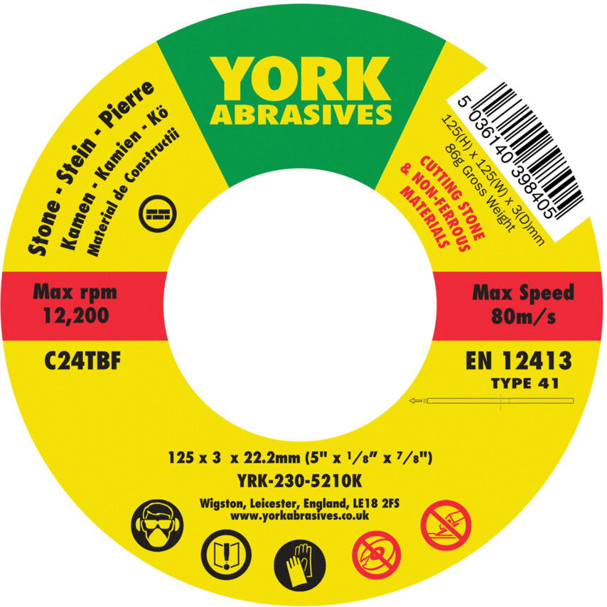 York 125X3X22.23  C24TBF LAPOS VÁGÓKORONG T41 termék fő termékképe