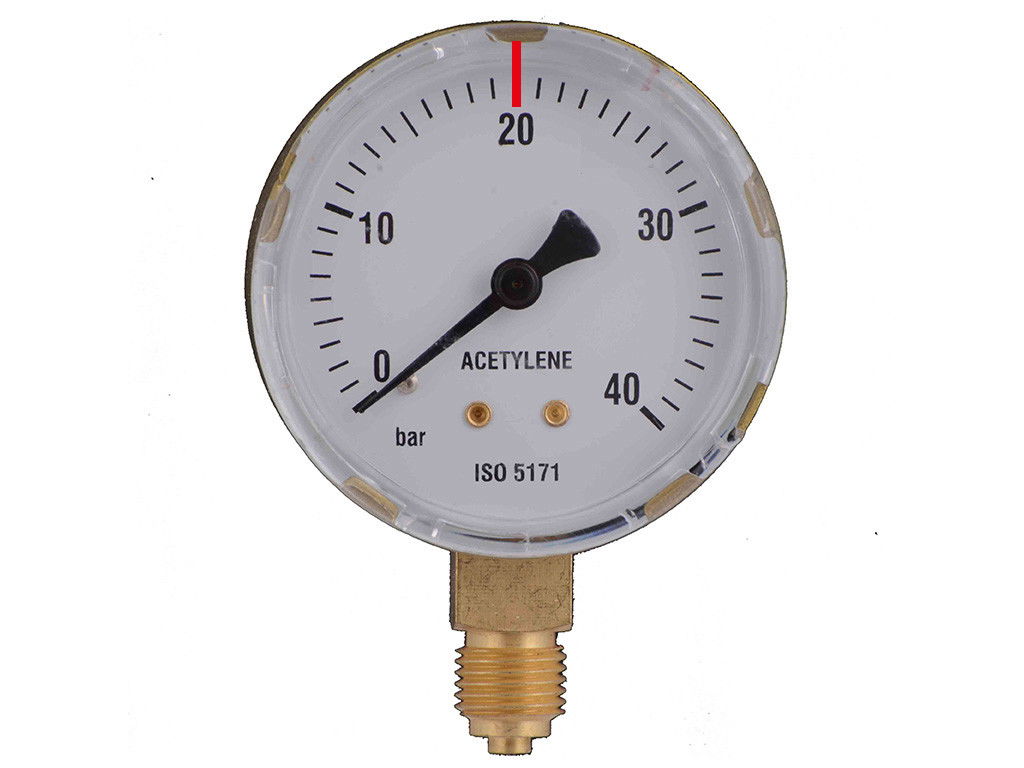 IWELD Manométer acetilén 40/20 bar 63mm termék fő termékképe