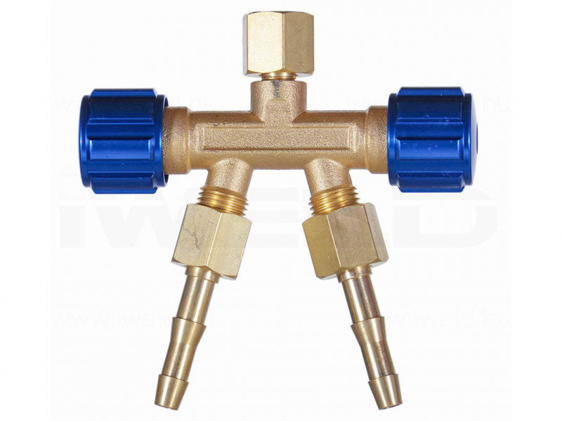 IWELD Kettős kieresztő szelep Ar. O2 1/4-es jobbos termék fő termékképe