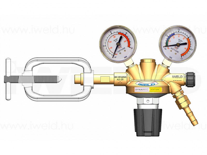 IWELD DYNAREG Acetilén nyomáscsökkentő 25/1,5bar termék fő termékképe