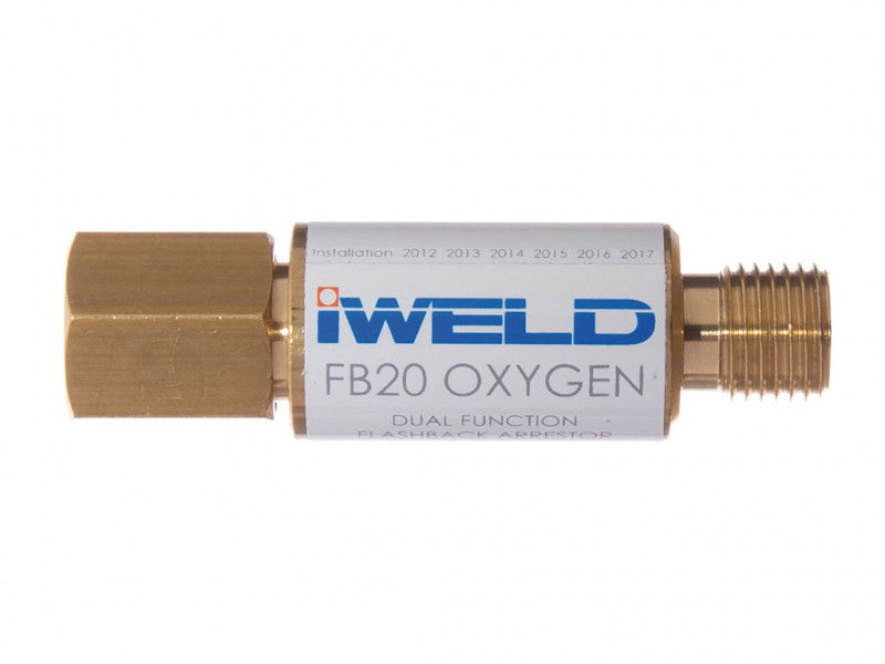 IWELD FB20 visszaégésgátló patron reduktorra G1/4" oxigén termék fő termékképe